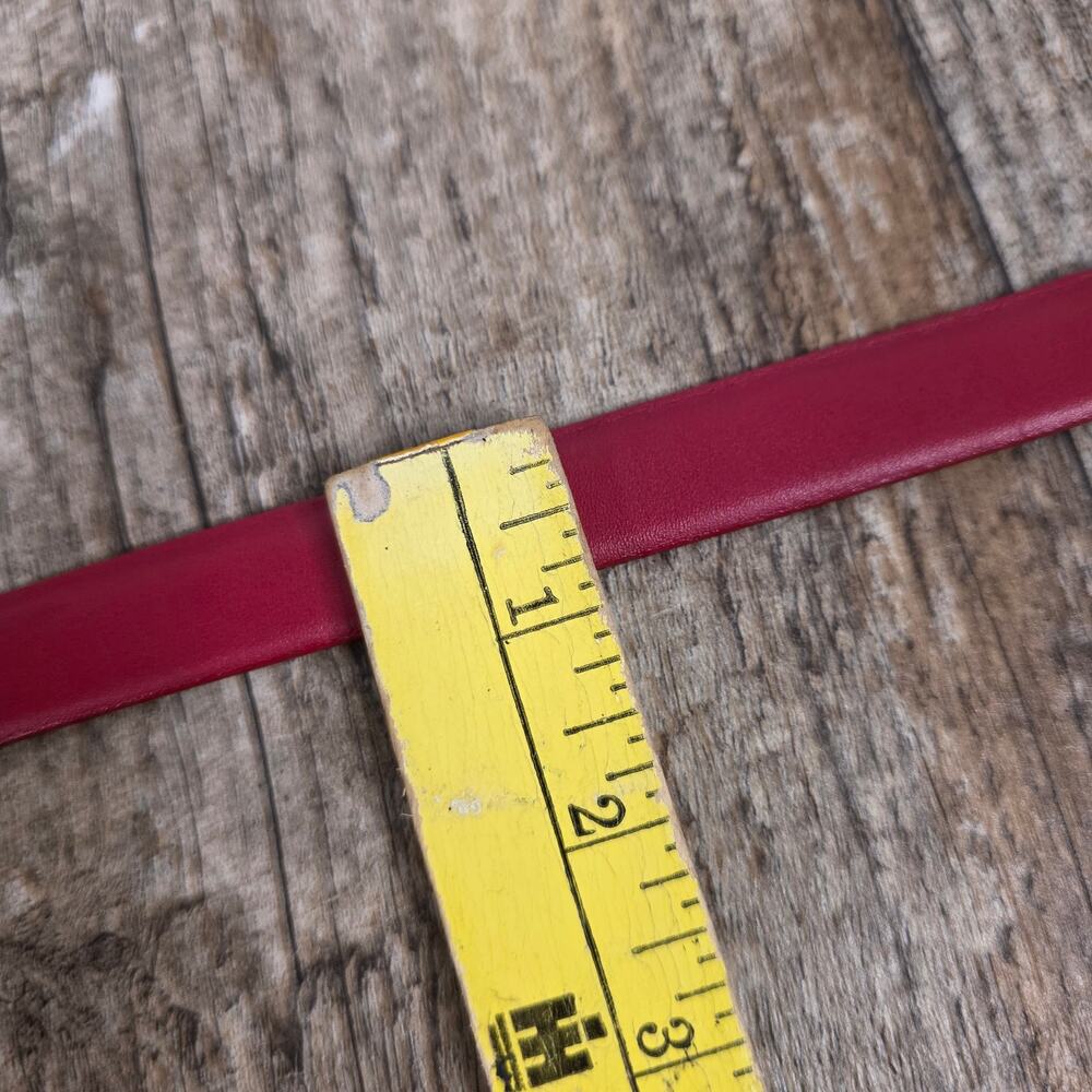 VNT Talbots Womens Size L Red Genuine Leather Belt Made in Italy Covered Buckle - Picture 6 of 8